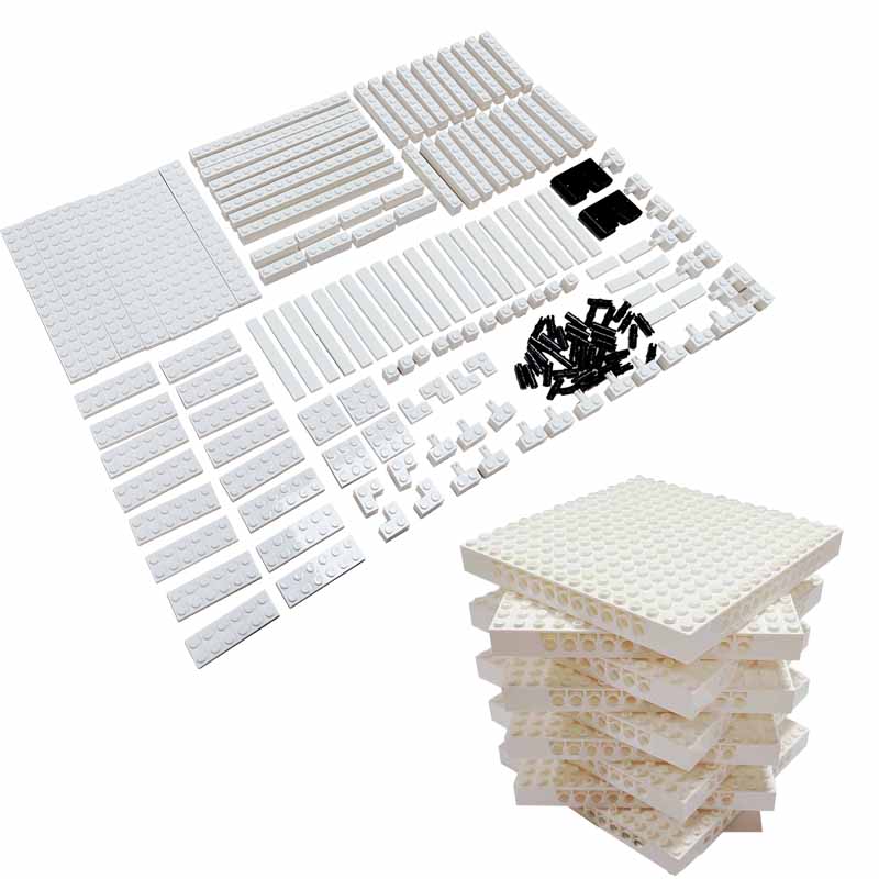 Lego Minifigure Holder - ピクセルアート-白いレンガフレームのセット,ブロック16x16,レンガ4/3/31202互換のおもちゃ