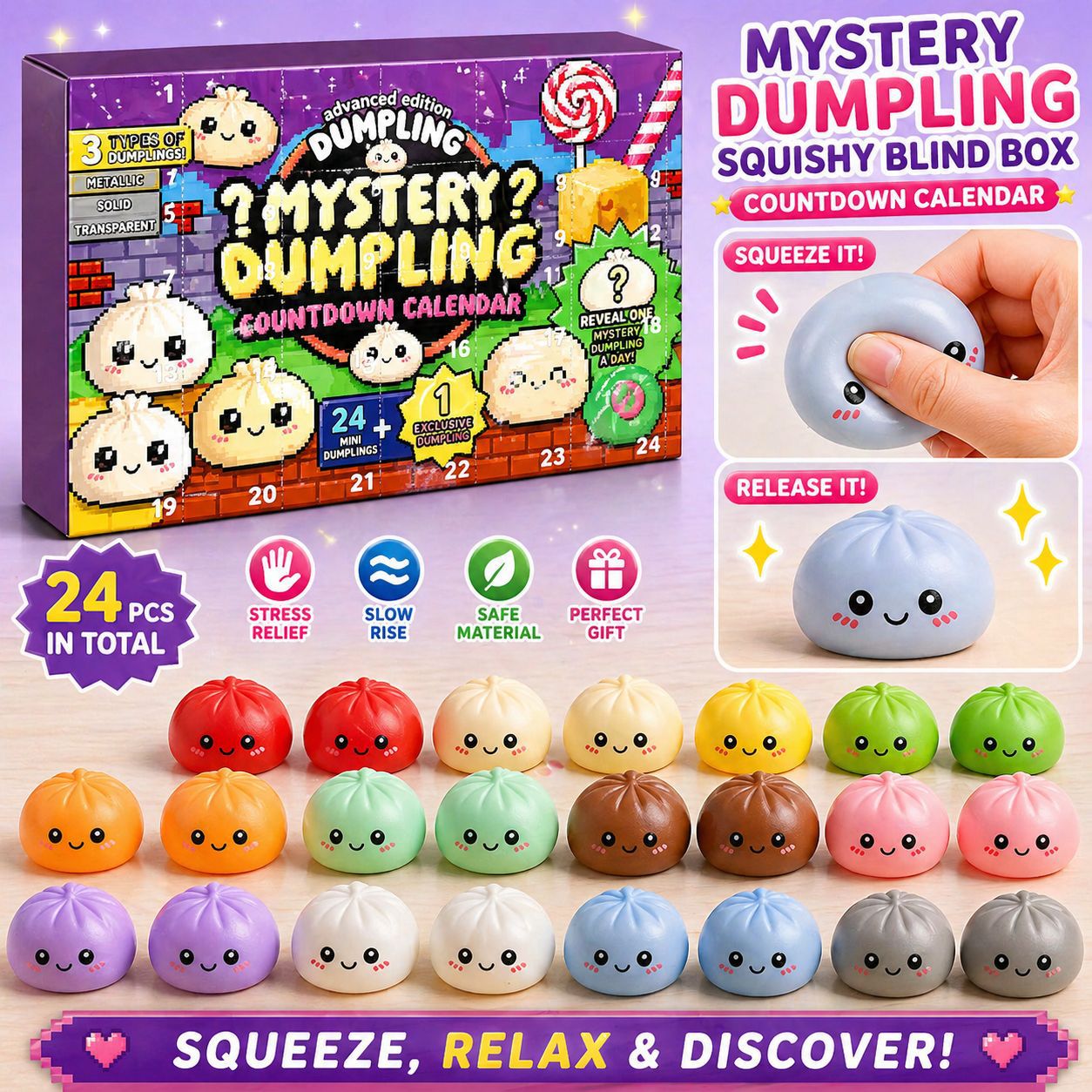 サプライズ餃子ブラインドボックスカウントダウンカレンダー24 - Mystery Box Blind Bag のレビューと価格